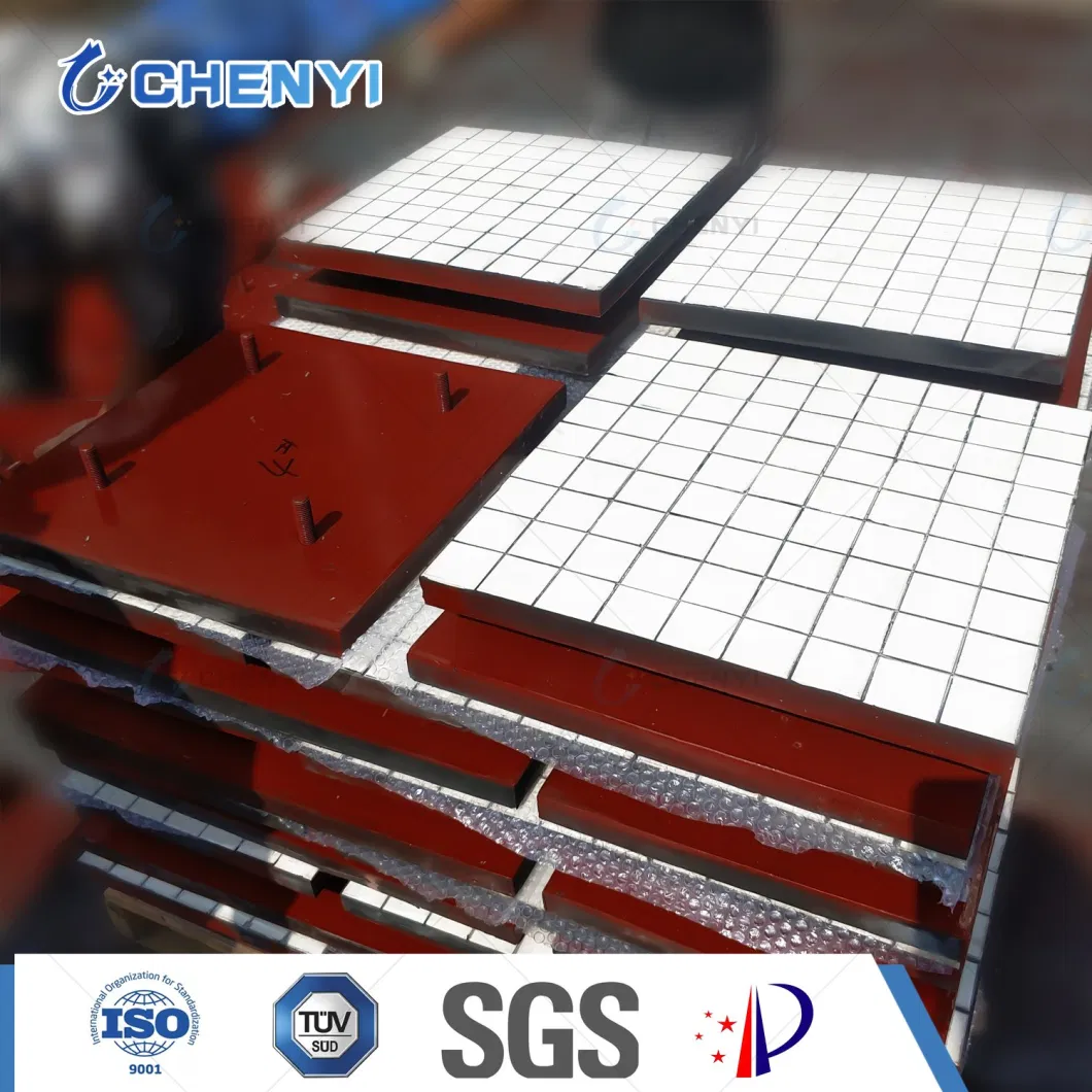 Customized Hot Vulcanized Alumina Rubber Composites Ceramic Wear Liners Lining with Tiles