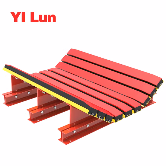 Cantera de minería de carbón, caucho de poliuretano UHMWPE, resistente al desgaste, amortiguador ajustable, cama de rodillos de impacto para cinta transportadora